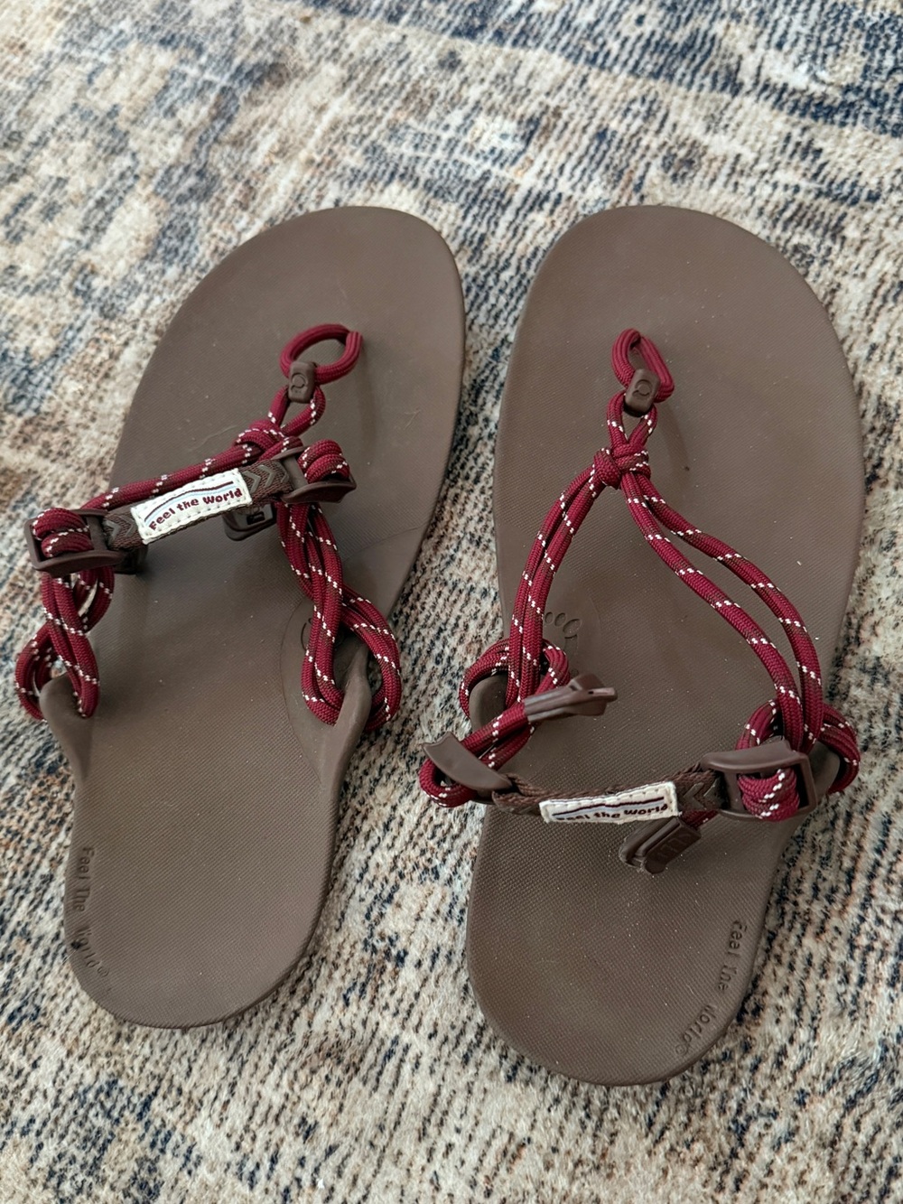 Xero Genesis Women's Burgundy Rope Strap Flip Sandals